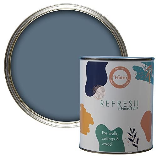 Vintro Paint Refresh Blue Matt Finish for Furniture, Walls, or Wood, Interior Use -1 Litre (Airforce Blue)