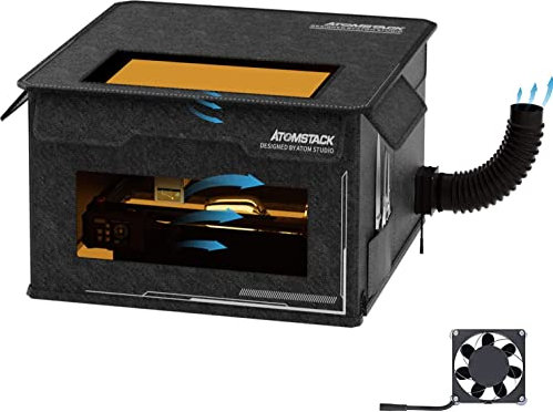 ATOMSTACK FB2 Gehäuse für Laser Graviermaschine, 760 * 740 * 420mm Enclosure Schutzhülle Schutzbox, Rauchfiltersystem, Schalldichte Gravur Eehäuse, für Lasergravier schneidmaschinen