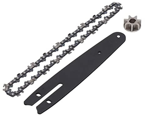 Chainsaw Chain Set, Steel Sprocket 186mm Guide Plate 230mm Chain 6in Saw Electric Chainsaw Chain Kit Replacement Accessories for Mini Electric Chainsaw