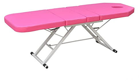 wanwanper Dreifach Gefaltetes Kosmetikbett, Massageliege Salon Spa Beauty Bett, Klappbar Massagebank Massagetisch Massagestuhl Tragbare Klappmassage Massagebett Kosmetikliege (Rosa)