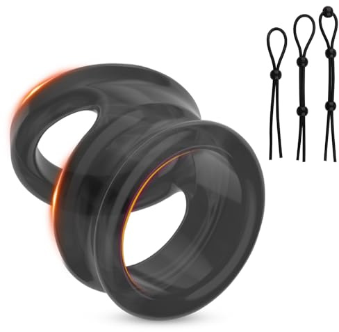 Cockringe Extrem Silikon Penisring,Hodenringe für den Mann + 3 Penis Ring Einstellbar,Sex Spielzeug für die Männer,Cockring Penishülle Penis Sleeve,Penisringe Hodenstrecker Ballstretcher (Schwarz)