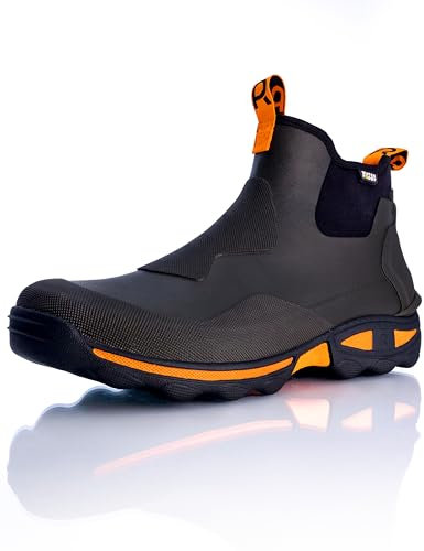 Rouchette Stivali in neoprene Clean Wild da uomo, a mezza altezza, impermeabili, antiscivolo, marrone, 46 EU