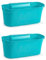 Tradineur - Pack de 2 Cestas recogedoras multiusos para cocina - Fabricado en plástico - Recogedor para diversos usos - 13 x 30 x 17 cm - Color Azul