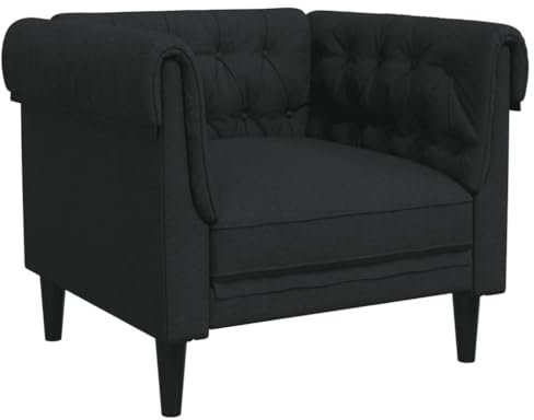 vidaXL Poltrona Chesterfield Nera in Tessuto