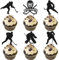 Xsstarmi 24 Packung Hockey Cupcake Toppers Glitzer Hockey Spieler Cupcake Picks Dekoration für Hockey Sports Geburtstag Party Kuchendekoration Schwarz