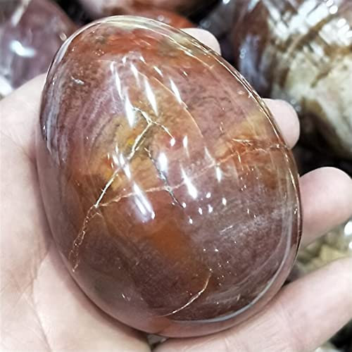 AUOQKQUT Cristal Naturel Rugueux Bois Naturel Oeuf Pierre Boule Roche Quartz Cristal Cadeau Base en Bois décor à la Maison décoration d'intérieur