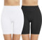 Memoryee 2 Pack Radlerhose Damen Boxershorts Unter Kleid Rock Anti Scheuern Unterhosen Kurze Leggings Panties für Unterwäsche und Yoga/Black/White-2Pack/M
