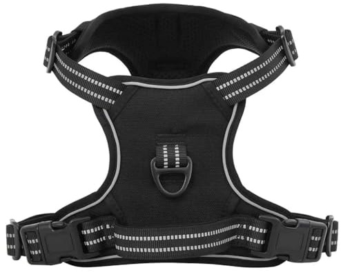 vidaXL Hundegeschirr Reflektierend Verstellbar Schwarz XL