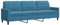 vidaXL Sofa 3-Sitzer, Polstersofa für Wohnzimmer, Couch Loungesofa Metallgestell, Dreisitzer Samtsofa Sitzmöbel, Modern, Blau 210cm Samt