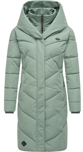 Ragwear Damen Wintermantel warmer Steppmantel lang wasserdicht mit Kapuze Natalka Intl Dusty Green24 Gr. XXL