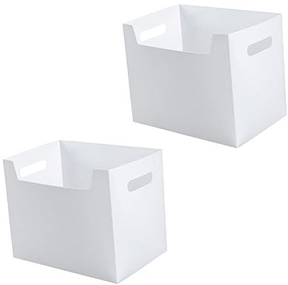 Sewroro 2pcs Boxes Storage Box Storage Bins Book Sorter Shelf Desk Organizer Bins Desktop Adornment Cgc Comic Storage Students Storage Holders Storage Containers with Lids White Plastic
