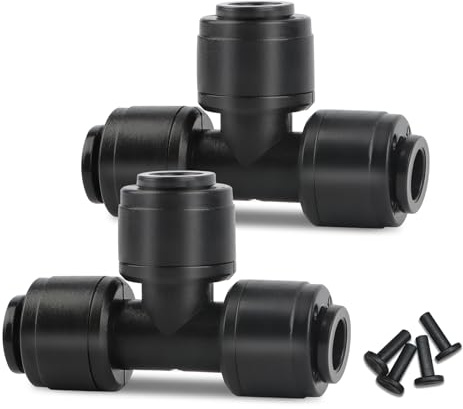 Kalolary 30PCS Raccordi a T Rapidi 1/4 per Irrigazione a Goccia con 4PCS Tappi Finali, Connettori Push-Fit per Tubo da 1/4 Pollice, Raccordi Senza Perdite