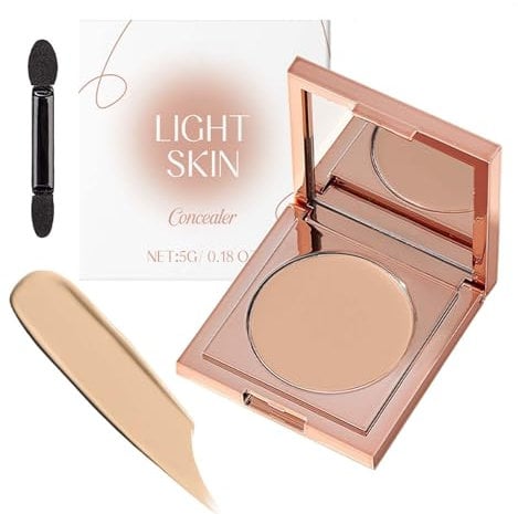 Coloured Clay Under Eye Corrector 5g Coloured Clay Eye Corrector Clay Undereye Corrector Colored Clay Undereye Corrector Concealer with Brush for Eye Concealer (Light Skin Tone)