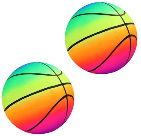 MAGIC SELECT 2Ud Pelotas de PVC Juguete Infantil. Balón de Voleibol Hinchable con Arcoíris. Pelota Suave para Niños. Pelota para Jugar en la Playa, Parque, Piscina, Vacaciones. Ø 23 cm.