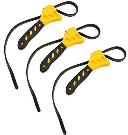 NJTHNTJR Lot de 3 clés à ceinture multifonctionnelles, décapsuleur, filtre de réparation automatique, clé à double usage, jaune