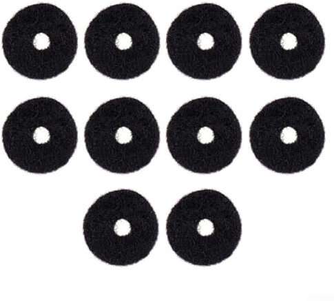 Schutzzubehör Packung mit 10 Filz-Unterlegscheiben, passend für jeden Gitarrengurtknopf (schwarz)