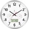 Foxtop Wanduhr Funk Digital Analog 30cm mit LCD-Display – Digitale Funkuhr mit Automatischer Zeitanpassung, Temperatur, Datum & Wochentag, Geräuschlos – Küchenuhr für Wohnzimmer, Badezimmer, Büro