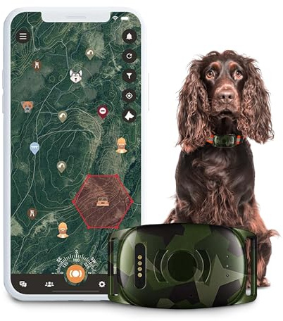 MiniFinder Vexo GPS Jagdhund-Tracker – Kompakte Hunde-Ortung in Echtzeit – Unbegrenzte Reichweite & IPX7 Wasserdicht – Robustes M90 Camo Design – Ideale Ergänzung zum Funk-Hundepeilsender