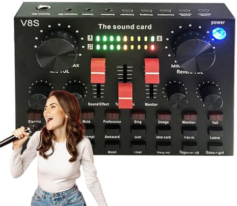 de sonido para PC, mezclador de audio para streaming,Controlador de sonido para DJ-Monitor de de audio compacto, práctica interfaz de audio de PC para uso en streaming