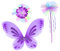 Ipetboom 1 Set Wing set di tre pezzi arredamento delle puntelli alari oggetti di scena decorativi angeli delle tessuto Viola,porpora Colore Casuale
