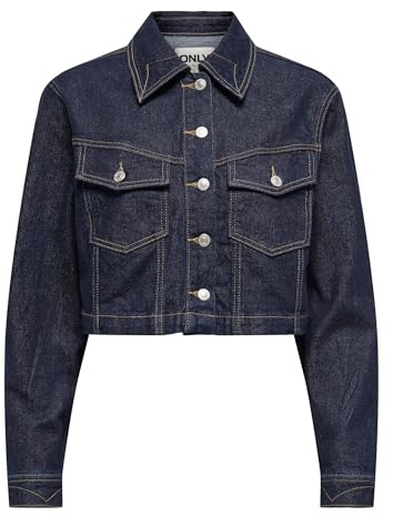 ONLY Damen Jeansjacke Blau S | Langarm, Casual, Bei max. 30 grad waschen