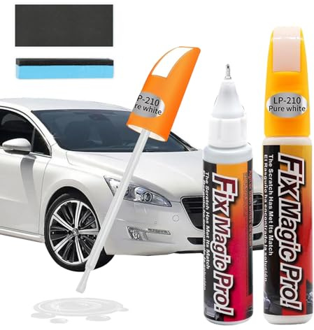 BAOSROY Car Scratch Remover Pen,2pcs Car Touch Up Paint Pen,Cars Scratch Repair Pens,Cars Paint Repair Pens,2 in 1 Lasting Quick Drying Touch Up Paint,for Scratches Repairs Remover,White,