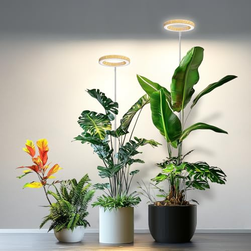 Kullsinss Pflanzenlampe led Vollspektrum, 152 CM Höhenverstellbare Pflanzenlicht mit 80 LEDs, 6/12/16H Timer, 3 Lichter Modi Grow Lampe Wachstumslampe für Indoor Pflanzen (2 Stück)