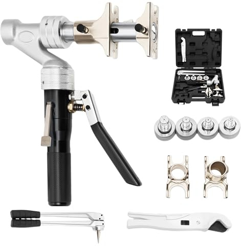 TONFEION 16-32mm Schiebehülsenwerkzeug Hydraulische Presszangenwerkzeug, 3T Aufweitzange Presswerkzeug mit 360° Drehbarer Kopf, Hydraulische Presswerkzeug Presszange Verbundrohr, für PEX-Rohren