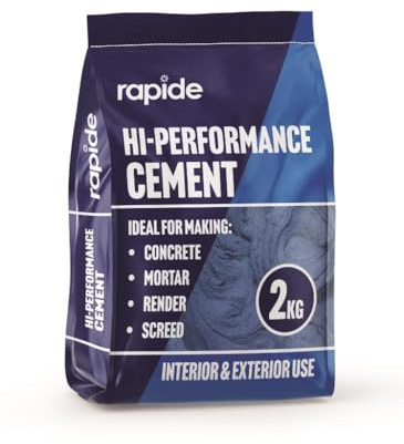 HI-PERFORMANCE CEMENT 2kg | Ready Mixed Concrete & Quick Set Mortar | Multi-Purpose Dry Cement for Interior & Exterior Use | Ideal for Concrete, Mortar, Render, Screed
