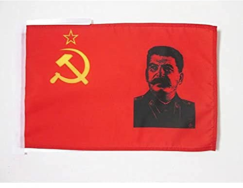 BANDIERA URSS CON STALIN 45x30cm - BANDIERINA COMUNISTA - STALINISMO 30 x 45 cm cordicelle - AZ FLAG