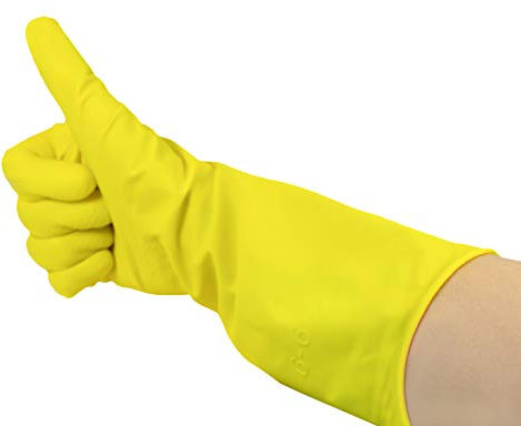 Romed Haushaltshandschuhe gelb 100% Naturlatex (Größe: XL, 12 Paar)