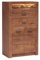 Mirjan24 Kommode Indiano I-06 mit 2 schubladen, Anrichte, Mehrzweckschrank, Highboard, Sideboard, Wohnzimmer Schrank (Esche Hell, ohne Beleuchtung)
