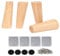 RDEXP Bois de ch¨ºne 15 cm de hauteur fiable Pieds de meubles avec plaque de fer Canap¨¦ Table Armoire Pieds Lot de 4
