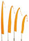 DEKOVALENZ Banderas de Bali Tela SANUR con Punta en Forma de Corazón, Longitudes, Longitud:6 Meter, Color:Amarillo Dorado