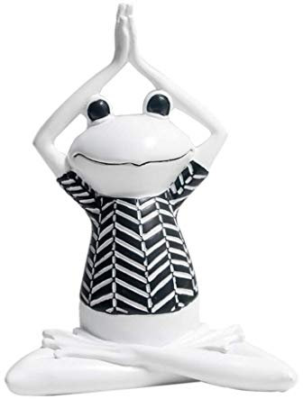 Tubayia Harz Kreative Yoga Frosch Statue Figuren Dekofigur für Haus Auto Büro Dekoartion (C)