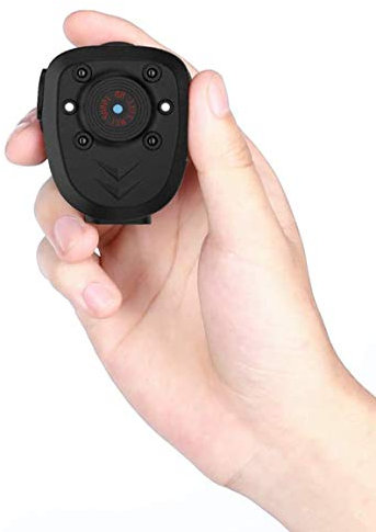 Body Camera Mini Spy Camera Hidden Camera Nanny Cam Portable Camera 1080P Wearable Camera Battery Powered Mini Sports Camera Worn Camera with Night Vision/Loop Recording Cop Cam, Built-In 16G TF Card