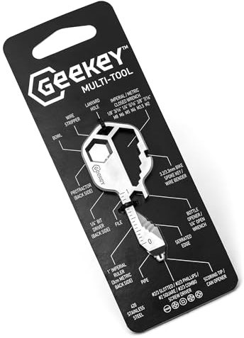 Geekey Multi-Tool - Schlüsselförmiges Taschenwerkzeug für Ihren Schlüsselbund - 420 Edelstahl und TSA-freundlich.