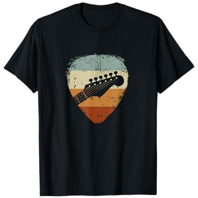 Gitarre Kopf Vintage Plectrum für Gitarrist T-Shirt