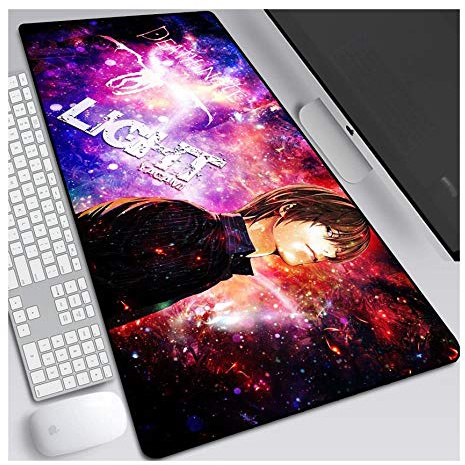 Mouse Mat Death note XXL Anime Mouse Pad, Speed Gaming Mouse Mat, Extra Large 900 x 400 x 3mm, Water-Resistant Mousepad with Non-Slip Rubber Base,Smooth Cloth Surface for computer PC, D
