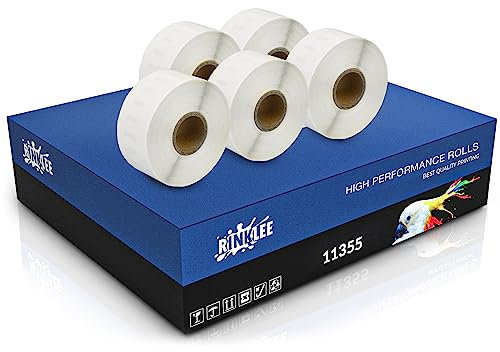 RINKLEE 11355 S0722550 Etiketten kompatibel für DYMO LabelWriter 4XL 450 400 330 320 310 Duo/Turbo/Twin Turbo SEIKO SLP 450 430 420 410 400 200 100 | 19 x 51 mm | 5 Rollen