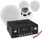 Power Dynamics 4x 5.25 Ceiling Speaker System with Bluetooth Amplifier - Low Profile HiFi Home Audio Installation Kit, FM Radio, USB, Karaoke Mic Inputs, Easy-Fit 160W Stereo Sound