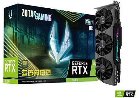 Zotac Gaming GeForce RTX™ 3090 Trinity OC 24GB GDDR6X 384-bit 19.5 Gbps PCIE 4.0 Gaming Graphics Card, IceStorm 2.0 Advanced Cooling, Spectra 2.0 RGB Lighting, ZT-A30900J-10P