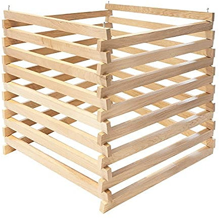 Garten Premium Komposter Eichenholz 80x80x89cm Schnellkomposter Verrottungsfest 0,48 m³