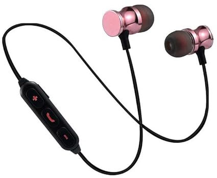 Ecouteurs Bluetooth Metal pour Motorola Moto g60s Smartphone sans Fil Telecommande Son Main Libre Intra-AURICULAIRE Univer (Rose)