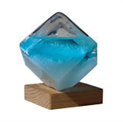 Kristall Wasser Cube Glas Wettervorhersage Barometer Kristall Flasche Sturm Home Office Hochzeit Dekor Freund Freund Geburtstagsgeschenke Ornament (Color : A 3.15x3.15x4.13in)