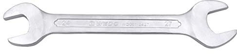WEDO Chiave a doppia estremità aperta, chiave in acciaio al cromo vanadio, DIN3310, dimensioni: 0.86x0.94 imperial, 22x24mm Metric