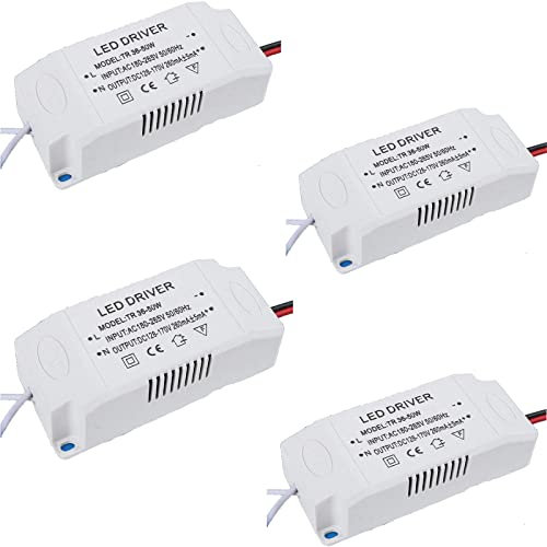 URPIZY Confezione da 4 trasformatori di ricambio da 36 – 50 W LED Driver Electronic Transformer Current Driver Constant Voltage Power Supply for LED Lamps