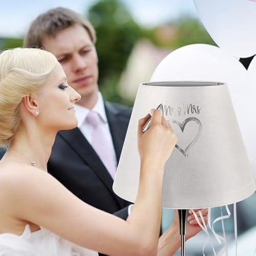 Wogati® Lampenschirm + 2 Metallic Stifte & 2 Stempelkissen | Fingerabdruck & Unterschrift | Gästebuch + Hochzeit + Taufe + Geburtstag + Basteln Geschenke Kinder