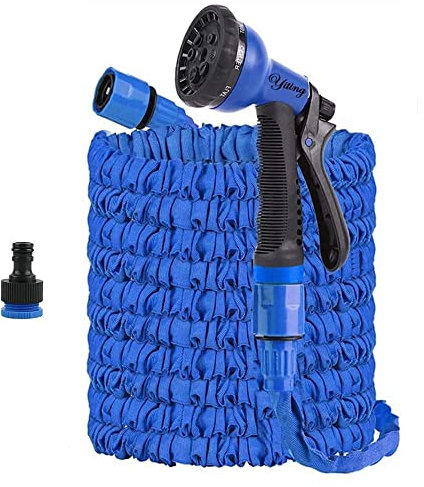 Yiting Gartenschlauch Flexibler 5m 10m 20m 15m 30m 45m 50m 60m, 3-Mal Magischer Flexibel Garten Schlauch Wasserschlauch mit 8 Modi Wassersprühpistole und Adapter 3/4&1/2 Schlauchverbindungs-Fittings