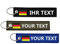 Generic Personalisierte Schlüsselanhänger, Customize Text Tag Doppelseitige Deutschland Flagge Stickerei für Motorräder Autos ATV Roller, Geschenk Stickerei Schlüsselring (2-teilig)
